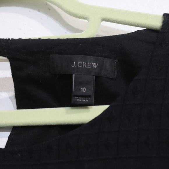 J. Crew Black Flutter Sleeve Eyelet Midi Shift Dress Sz 10 - Picture 5 of 11